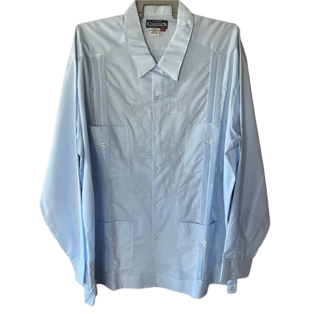 NWOT Vintage Creaciones‎ Chester’s Guayabera Button Down Shirt